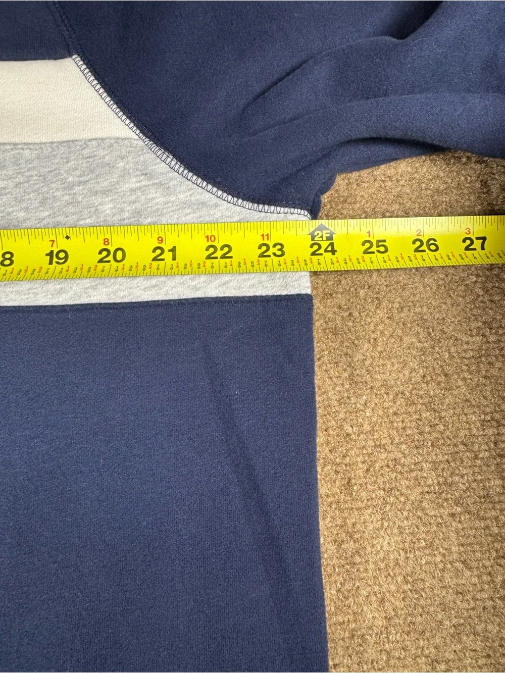 Goodfellow & Co Sweatshirt Navy Blue, White and Grey Stripe Men's Pullover Large